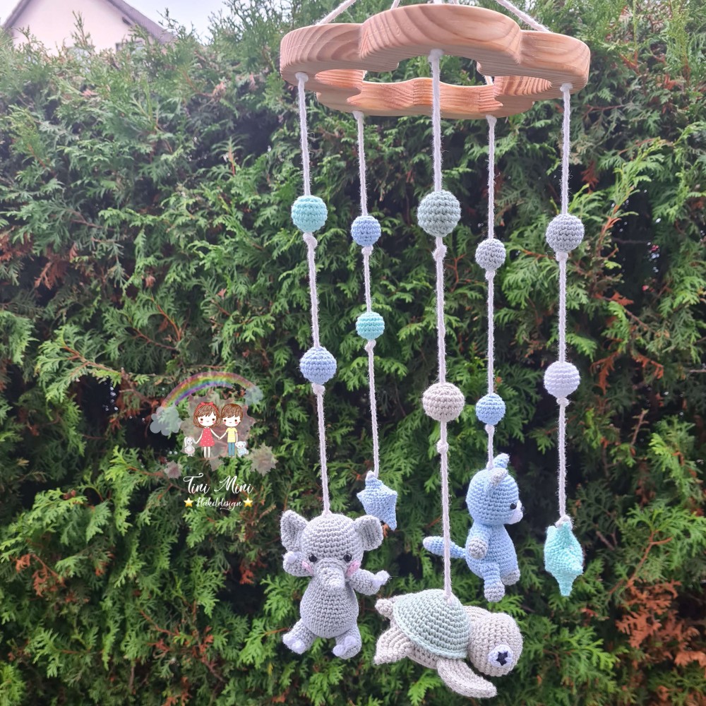 Baby Mobile Schildkröte Fuchs Elefant