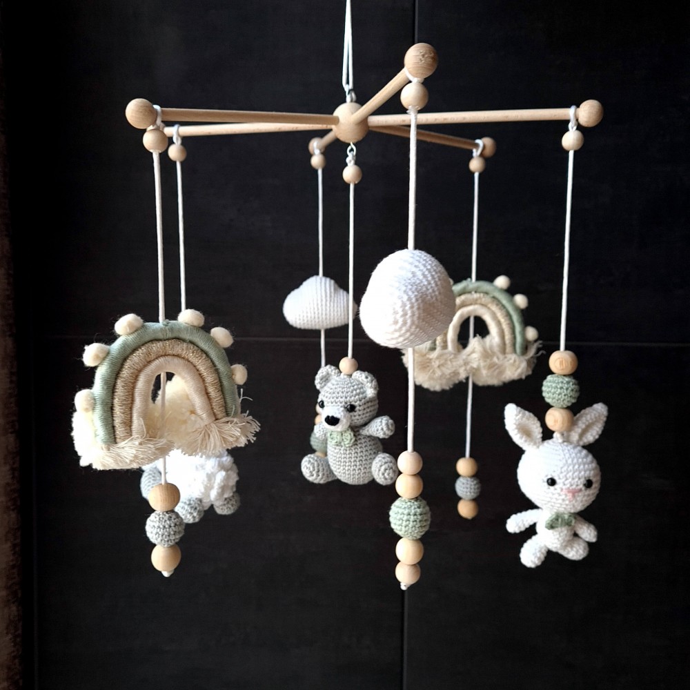 Baby Mobile Hase - Bär- Regenbogen- schaf