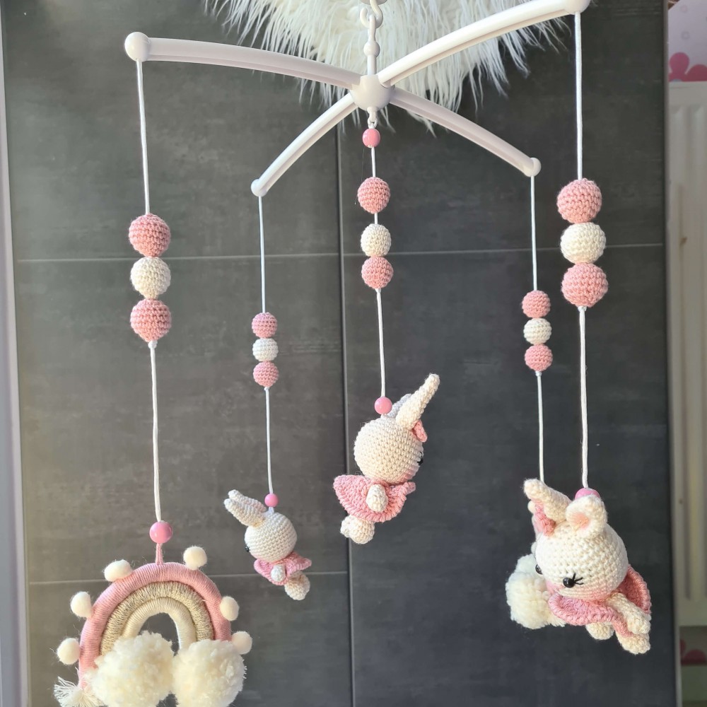 Baby Mobile Hase Regenbogen - weitere Farben