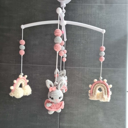 Baby Mobile Hase Regenbogen - weitere Farben