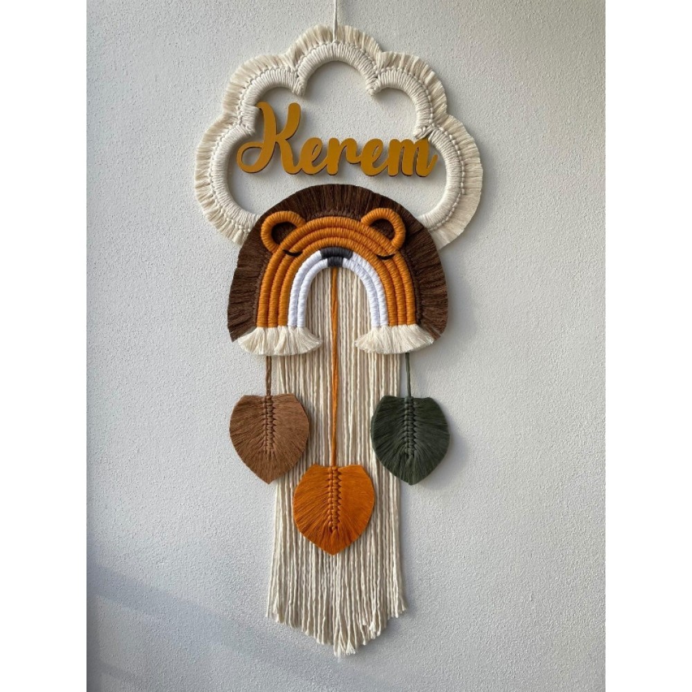 Makramee Löwen Wand/ Tür Anhänger