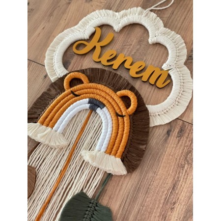 Makramee Löwen Wand/ Tür Anhänger