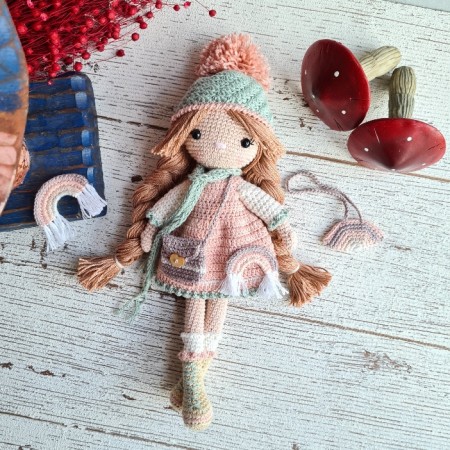 Gehäkelt Mädchen Puppe 