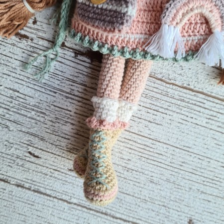 Gehäkelt Mädchen Puppe 