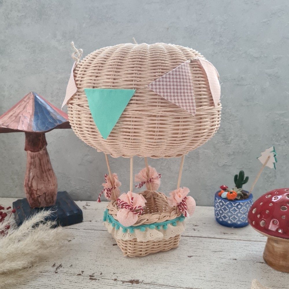 Rattan Heißluftballon Deko