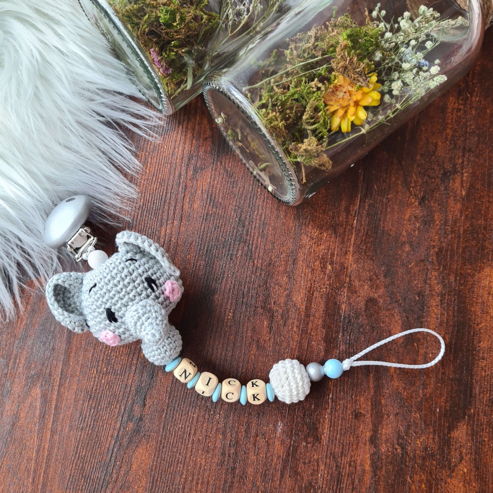 Schnullerkette Elefant