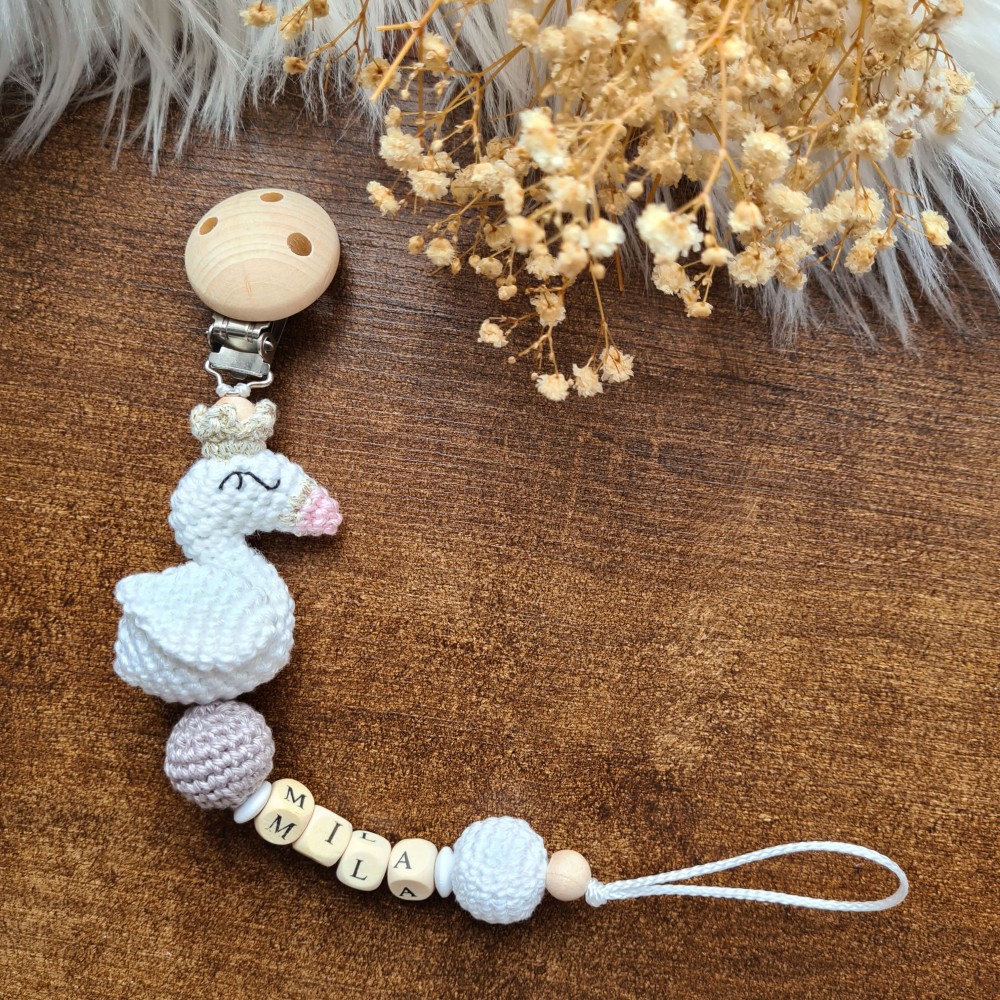 Schnullerkette Schwan