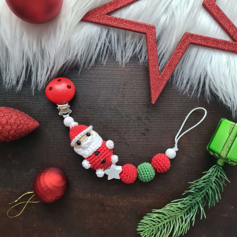 Schnullerkette Weihnachtsmann