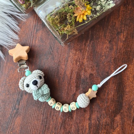 Schnullerkette Bär