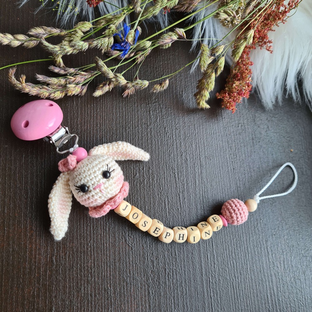 Schnullerkette Hase mit Schlappohren