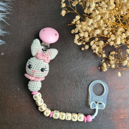 Schnullerkette Hase