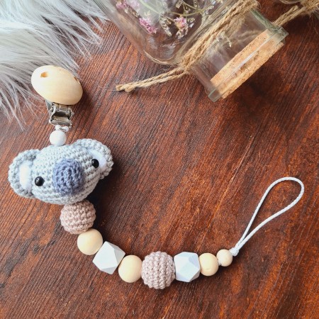 Schnullerkette Koala mit Silikonperlen