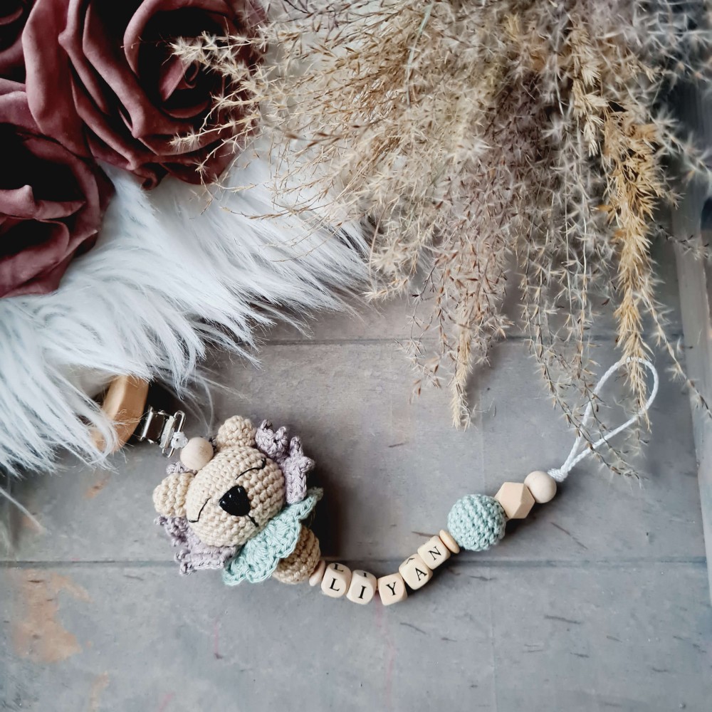 Schnullerkette Lion mit Name