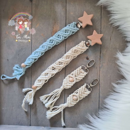 Schnullerkette Makramee - verschiedene Farben