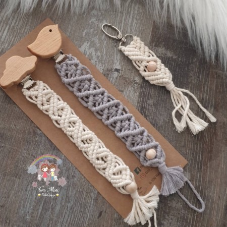 Schnullerkette Makramee - verschiedene Farben