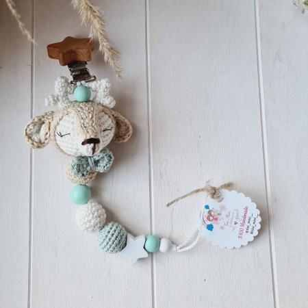 Schnullerkette Reh ohne Namen - verschiedene Farben