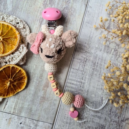 Schnullerkette Reh Plüsch