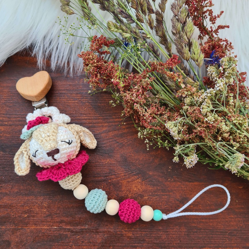 Schnullerkette Reh ohne Namen - verschiedene Farben