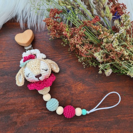 Schnullerkette Reh ohne Namen - verschiedene Farben