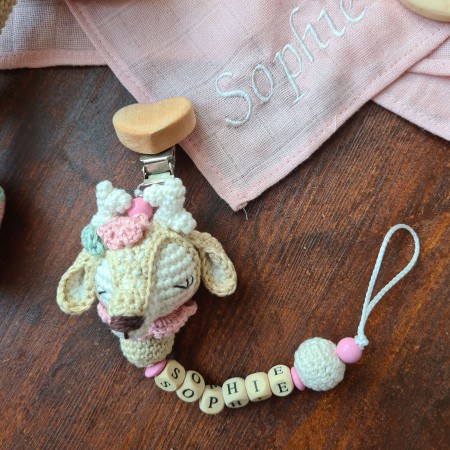 Schnullerkette Reh - verschiedene Farben