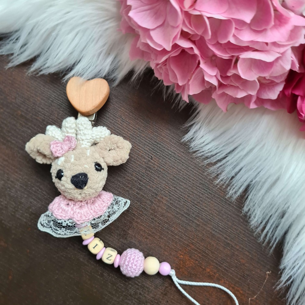 Schnullerkette Reh Plüsch