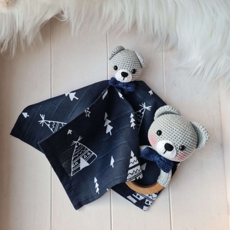 Baby-Set Bär dunkelblau