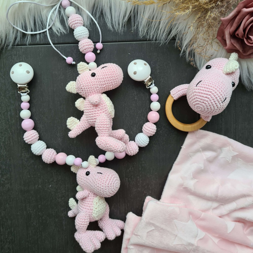 Baby-Set Dino rosa