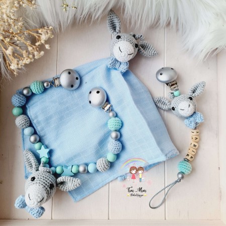 Baby-Set Esel grau blau