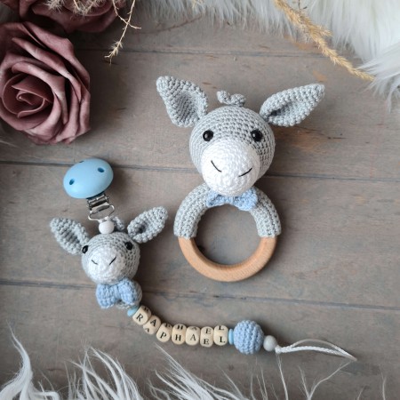 Baby-Set Esel grau blau