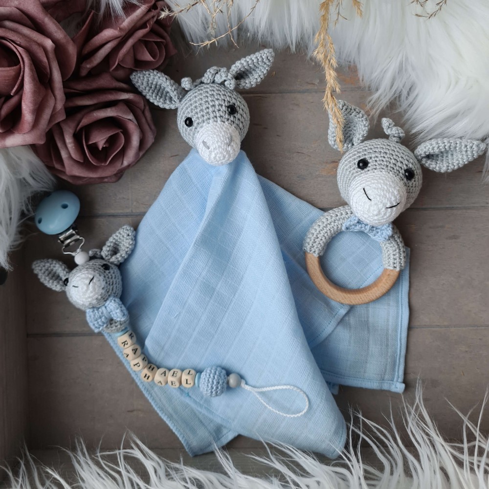 Baby-Set Esel grau blau