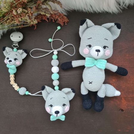 Baby-Set Fuchs grau