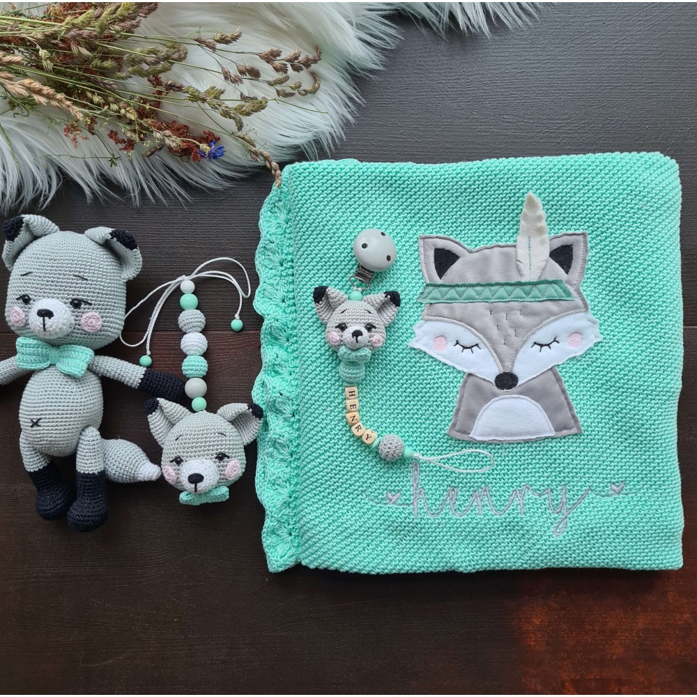 Baby-Set Fuchs grau
