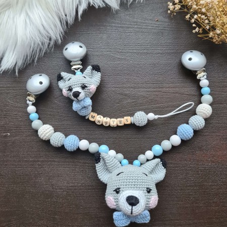 Baby-Set Fuchs grau-blau