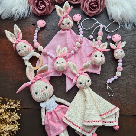 Baby-Set Hase mit Haarband Sterne