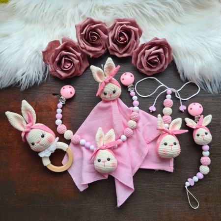 Baby-Set Hase mit Haarband Sterne