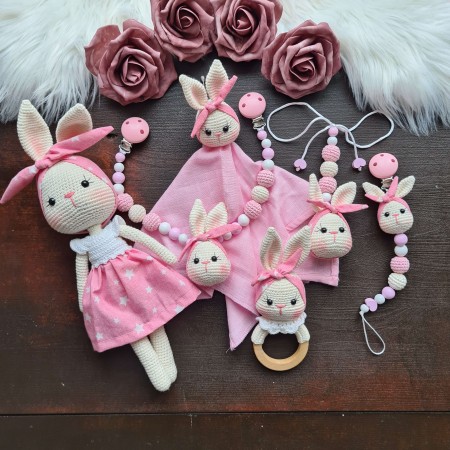 Baby-Set Hase mit Haarband Sterne