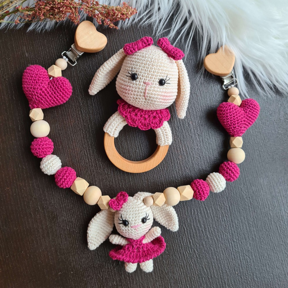 Baby-Set Hase Schlappohren pink