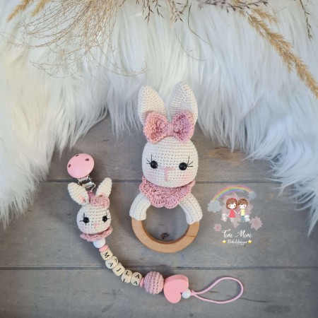 Baby-Set Hase beige-rosa