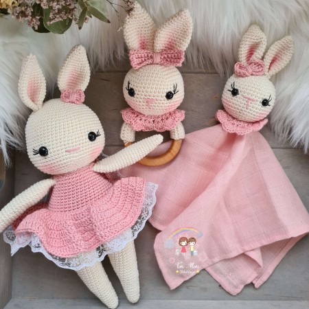 Baby-Set Hase beige-rosa