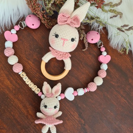 Baby-Set Hase beige-rosa