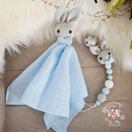 Baby-Set Hase grau-blau