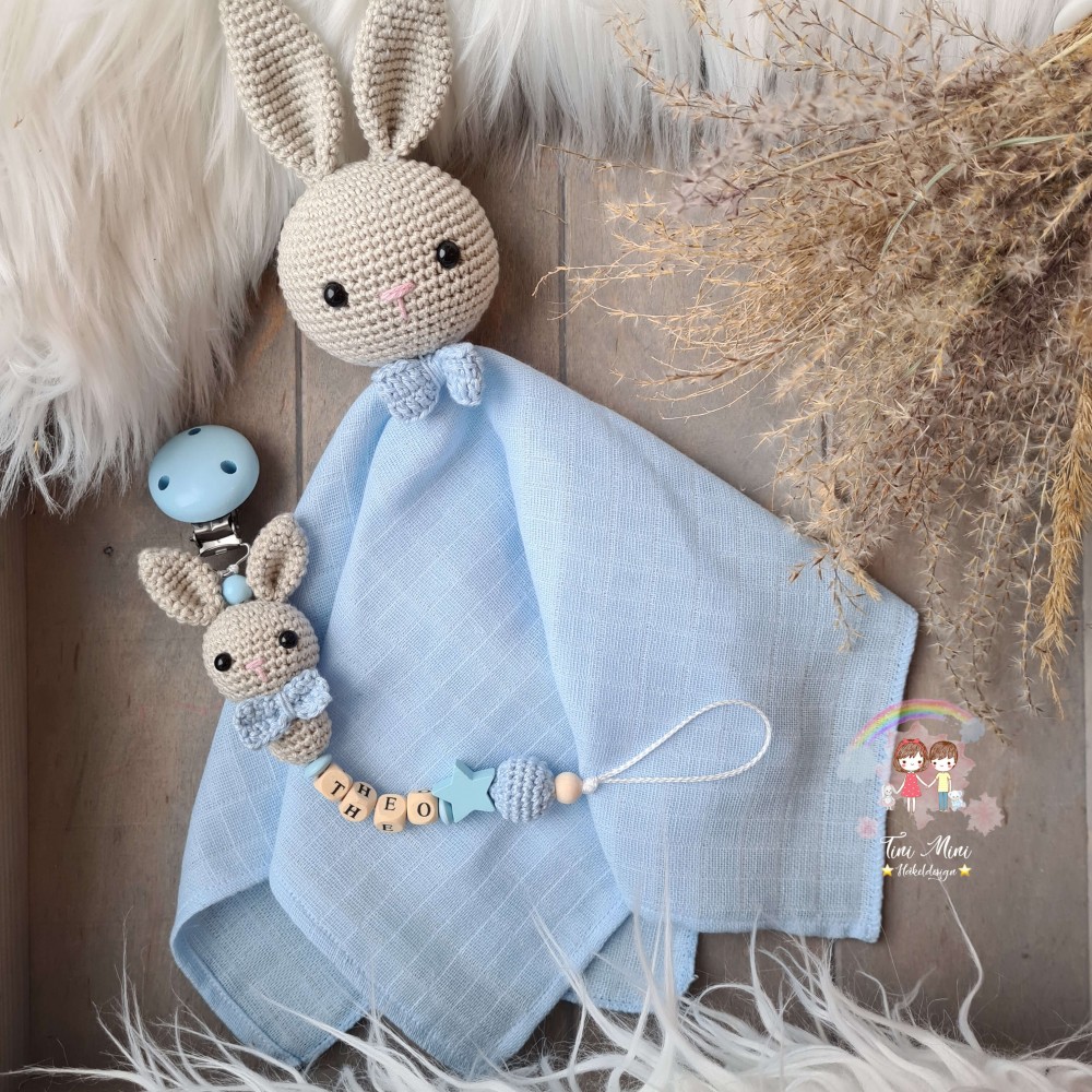 Baby-Set Hase beige-blau