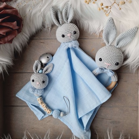 Baby-Set Hase grau-blau