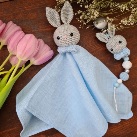 Baby-Set Hase grau-blau