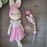Baby-Set Hase mit Haarband rosa gestreift