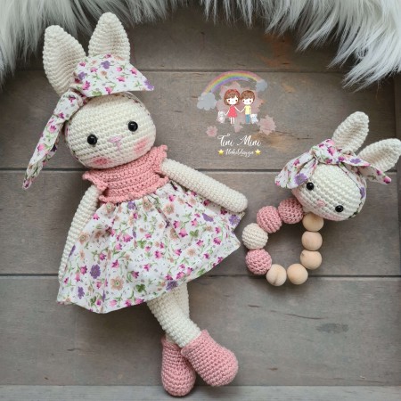 Baby-Set Hase mit Haarband geblühmt