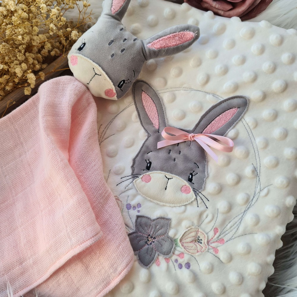 Baby-Set Hase Schnuffeltuch + Decke