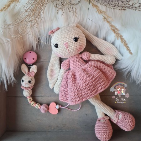 Baby-Set Hase Schlappohren beige-rosa