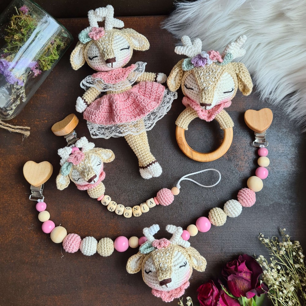 Baby-Set Reh Mini rosa