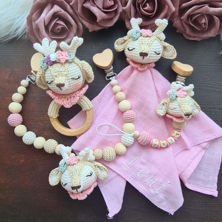 Baby-Set Reh mit rosa Pullover 